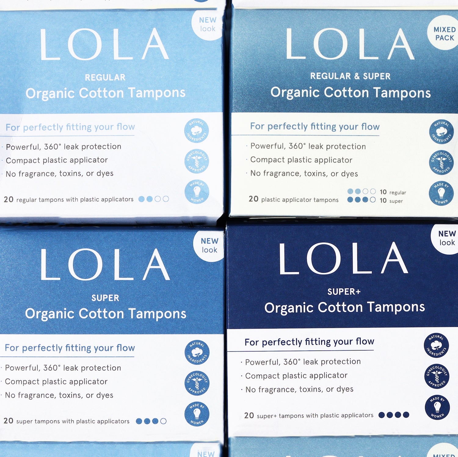 100% Natural Cotton BPA-Free Compact Applicator Tampons (Super Plus)